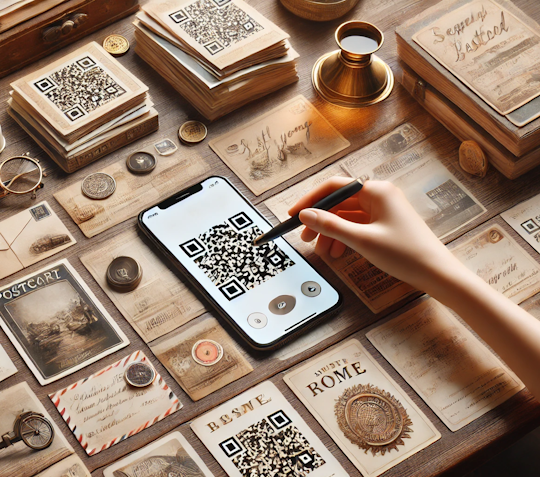 Image representing title 'QR Code Postcard – Personal Digital Greetings'