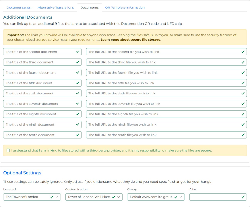 Enlarged COSHH template