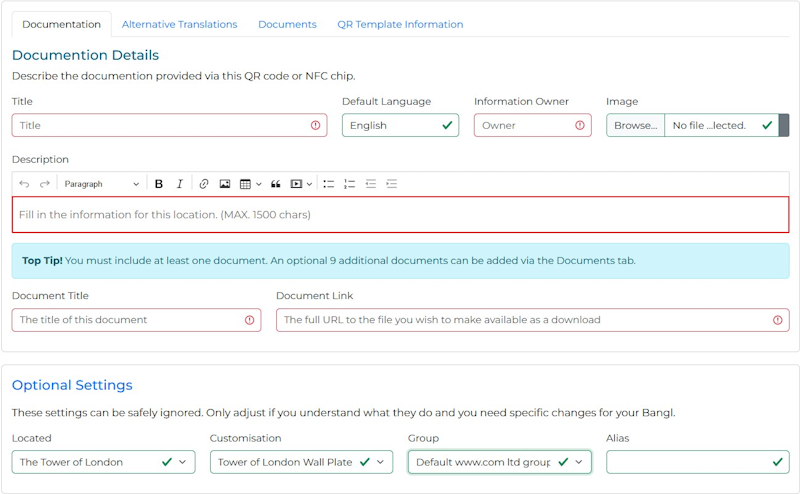 Enlarged COSHH template